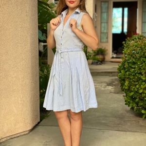 Banana Republic Striped Blue White Dress